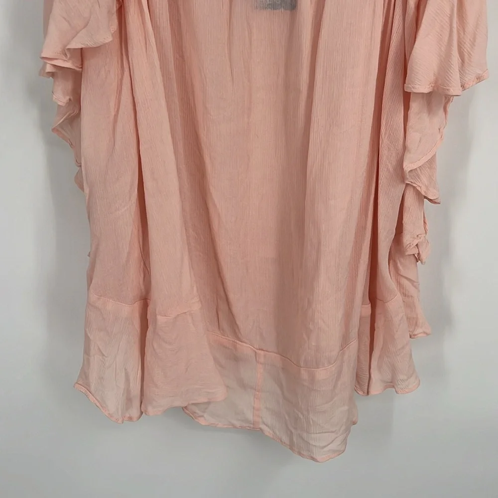 Intimately Free People Light Petal Pink Ruffle Tank Top Size Medium